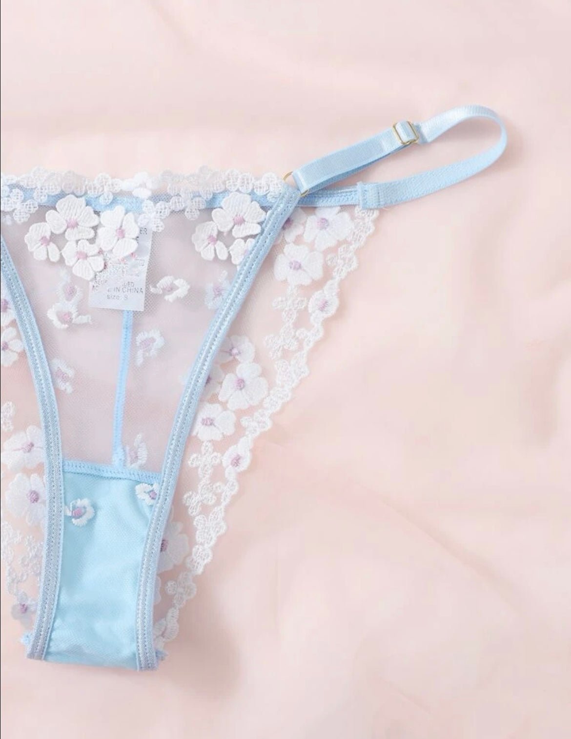 Blue Floral Lingerie Set Plus - Self Care Shop