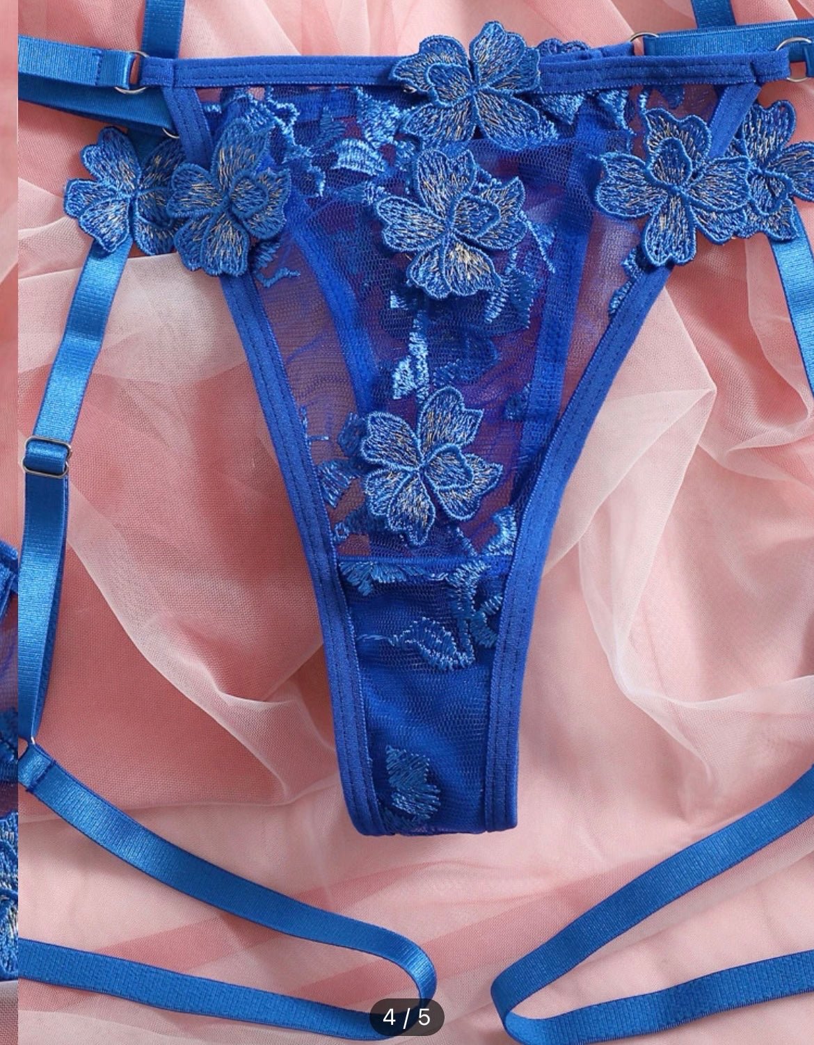 Blue Lingerie Set Embroidery - Self Care Shop