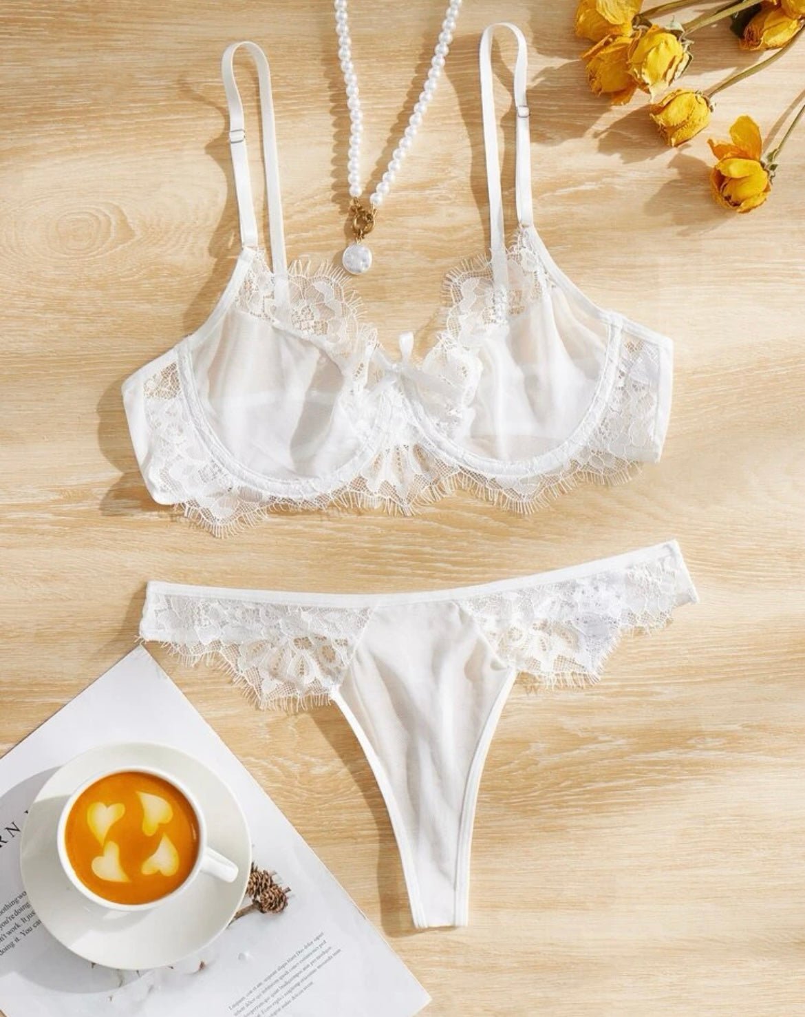 Bridal Lingerie Set White Lace - Self Care Shop