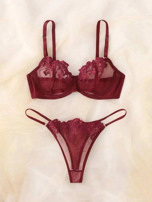 Burgundy Lingerie Set - Self Care Shop