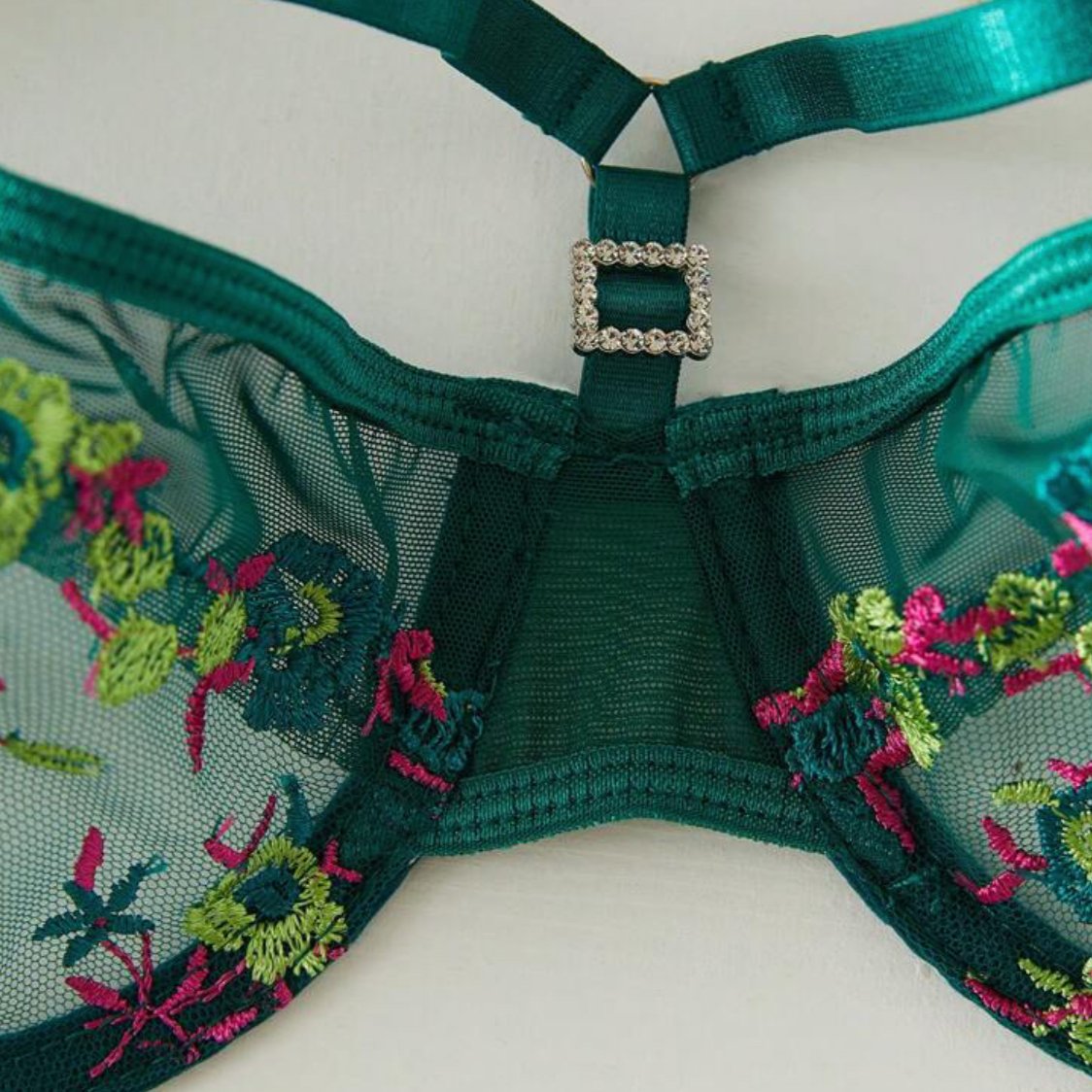 Green Floral Lingerie Set Classy - Self Care Shop