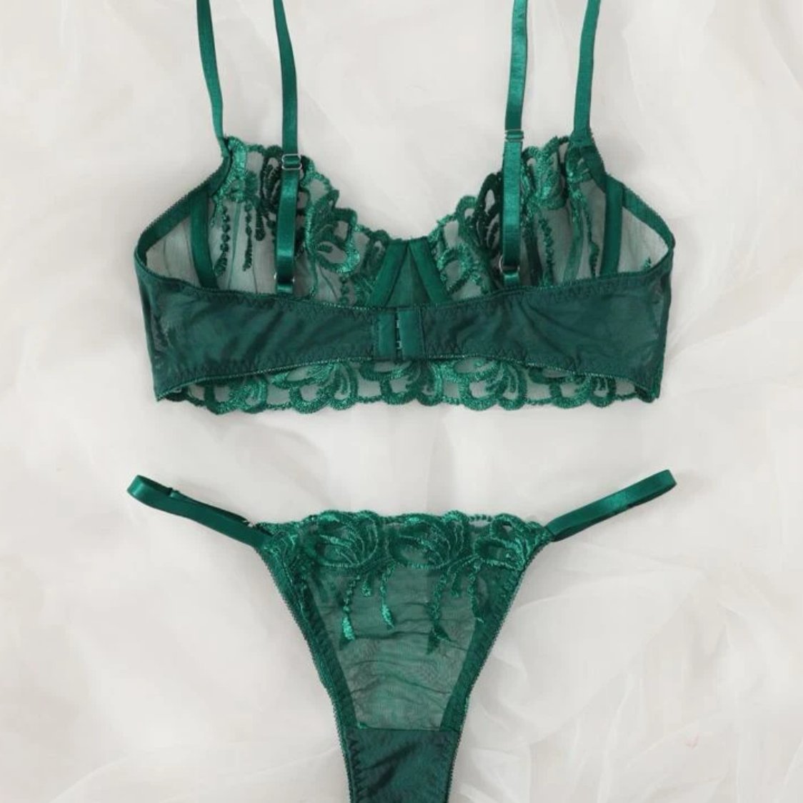 Green Lingerie Set See Through - Self Care Shop