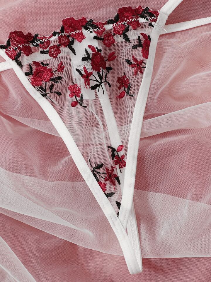 Lingerie Set Red Floral - Self Care Shop