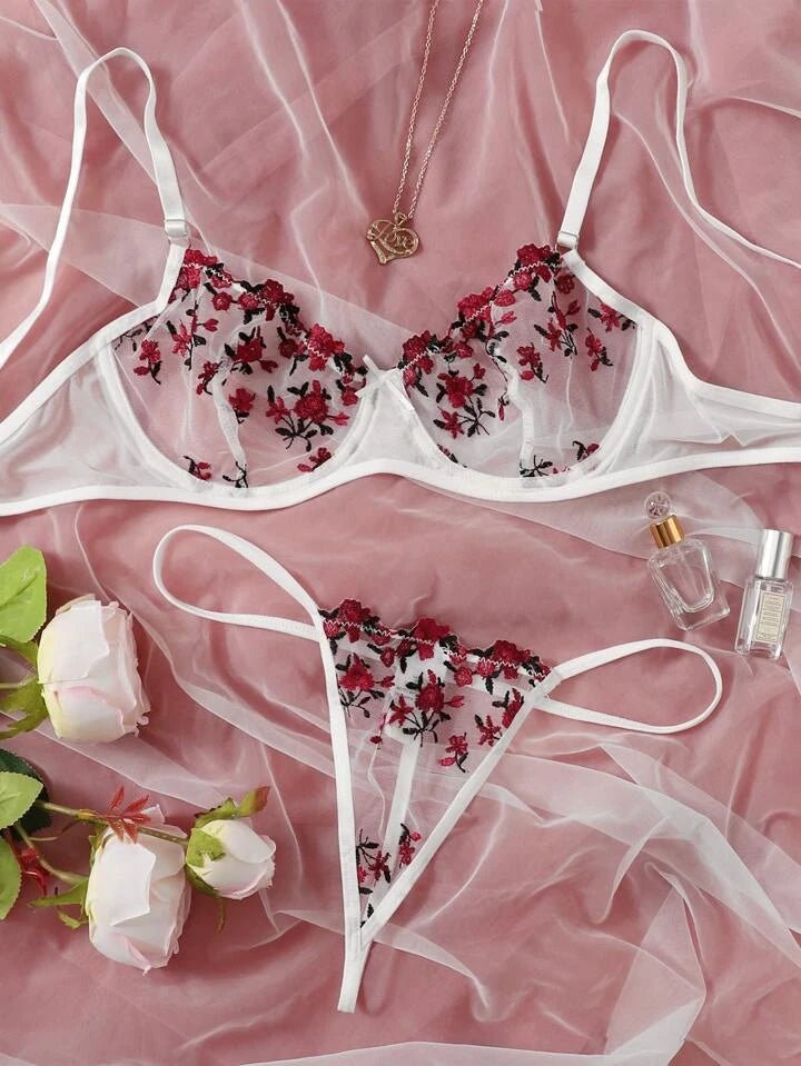 red white lingerie