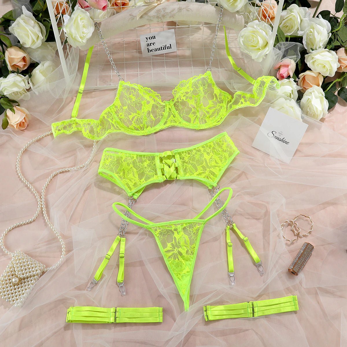 Neon Lingerie Garter Set - Self Care Shop