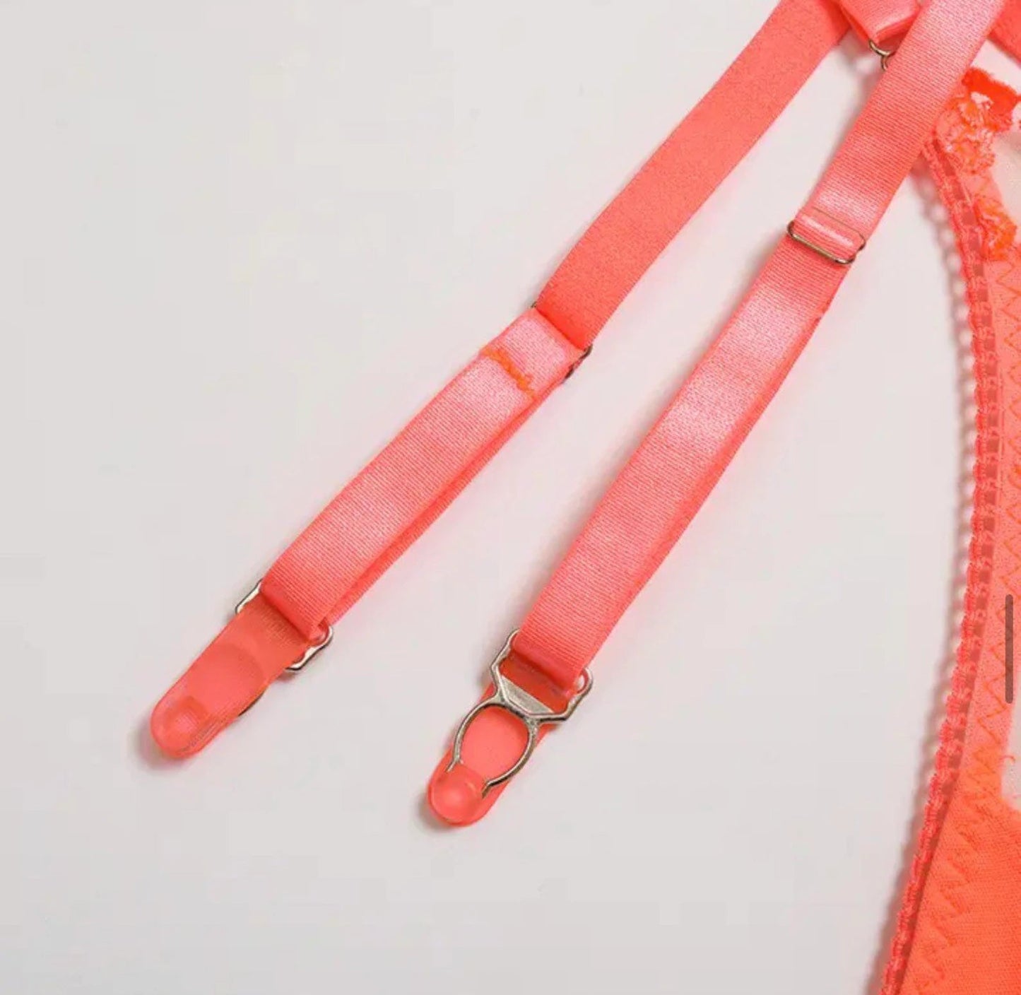 Orange Lingerie Set Garter Lace - Self Care Shop