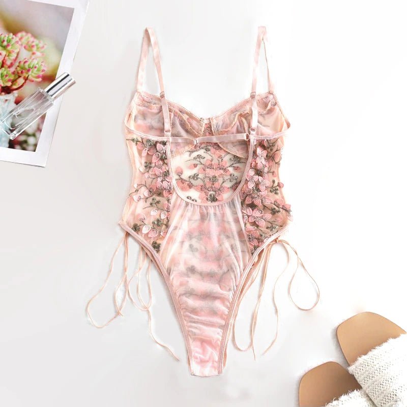 Neutral Pink Bodysuit Lingerie - Self Care Shop