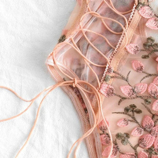 Neutral Pink Bodysuit Lingerie - Self Care Shop