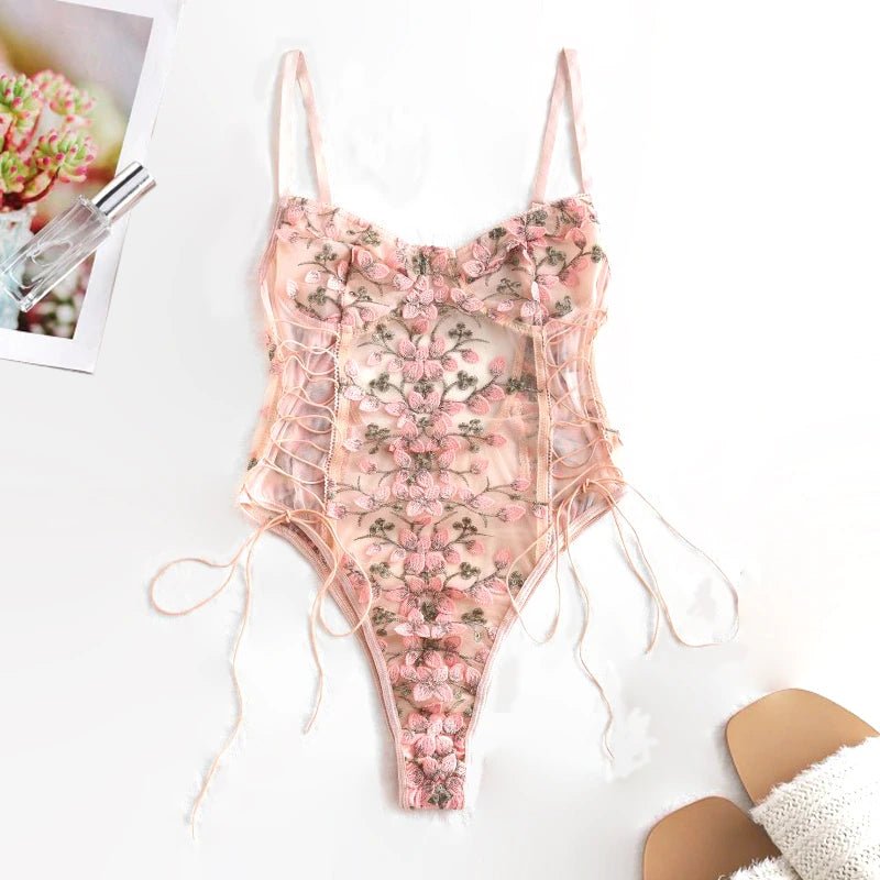 Neutral Pink Bodysuit Lingerie - Self Care Shop