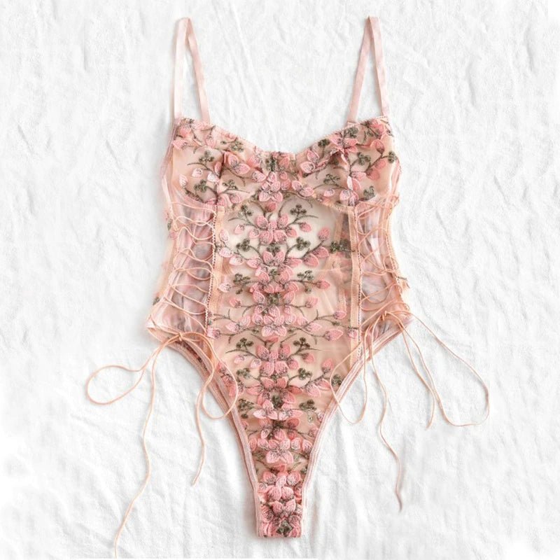 Neutral Pink Bodysuit Lingerie - Self Care Shop