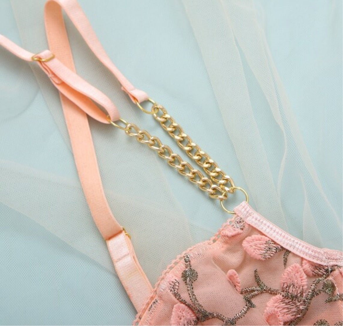 Lingerie Garter Set Embroidered - Self Care Shop