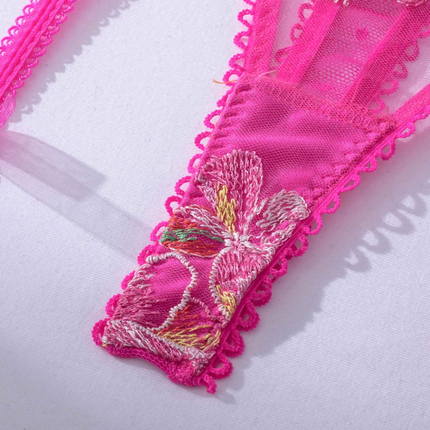 Pink Lingerie Set Floral Embroidery - Self Care Shop