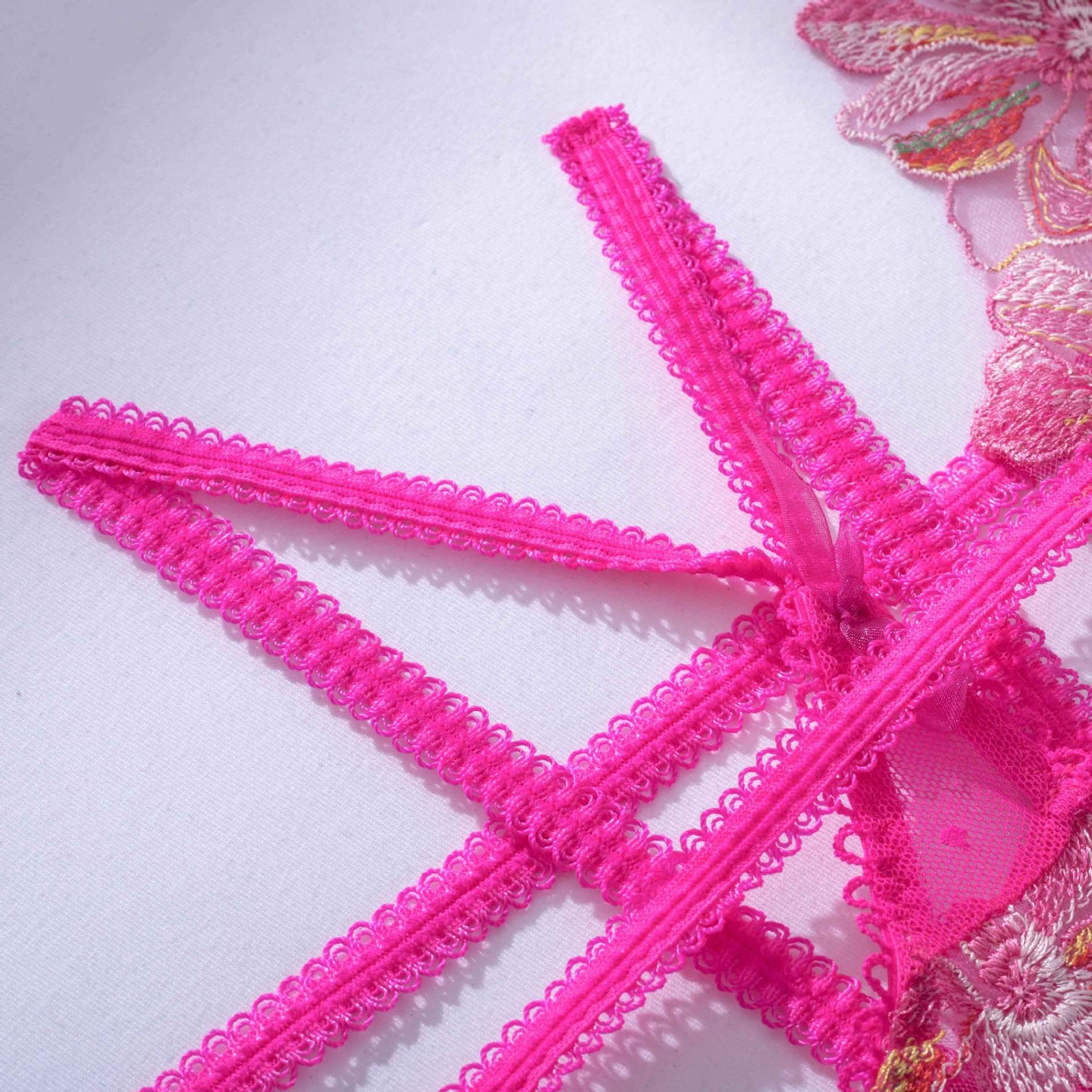 Pink Lingerie Set Floral Embroidery - Self Care Shop