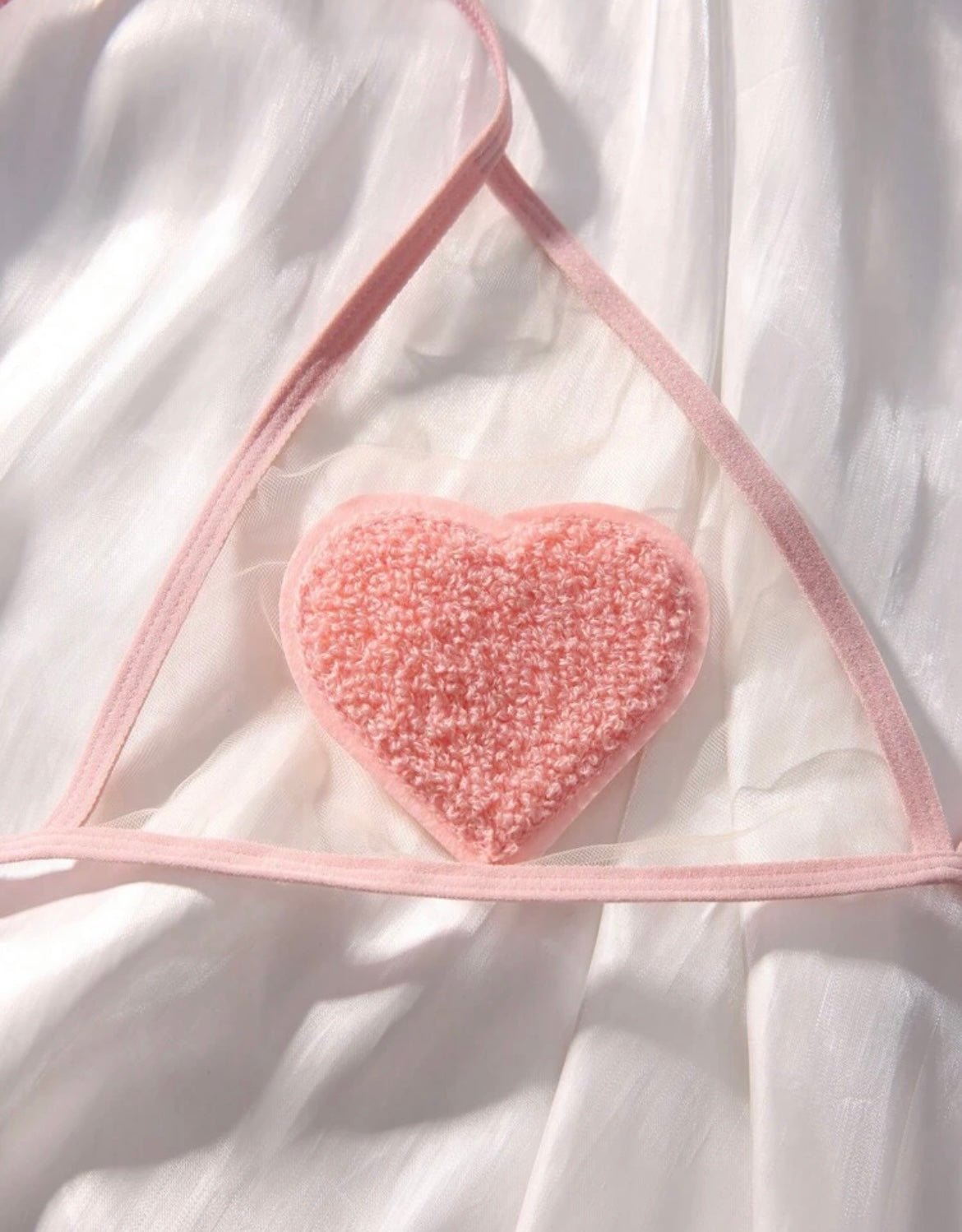 Pink Lingerie Set Heart Embroidered - Self Care Shop