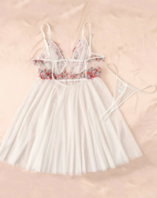 Plus Size Bridal Lingerie Set Mesh Slip - Self Care Shop