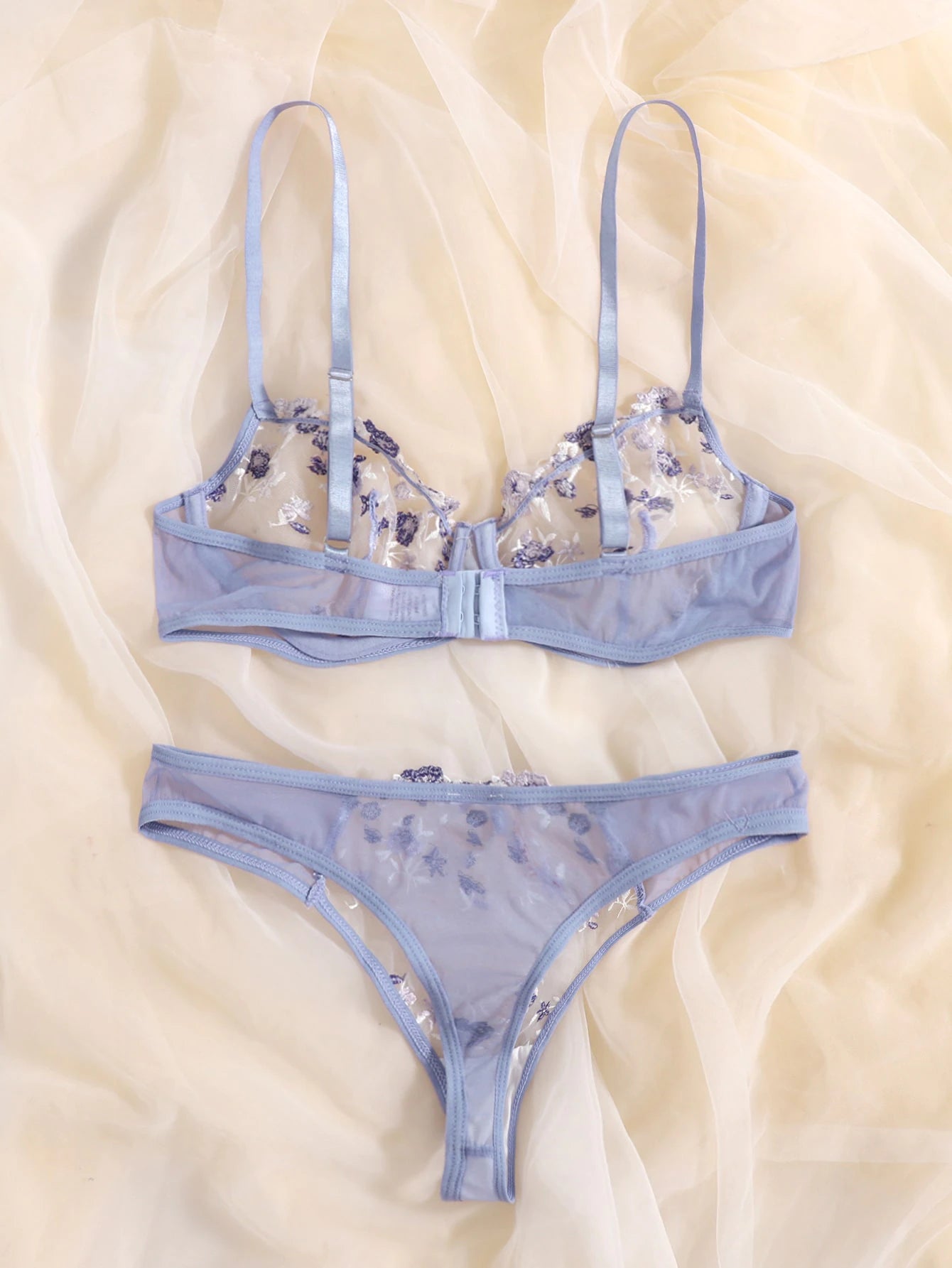 Purple Floral Lingerie Set - Self Care Shop