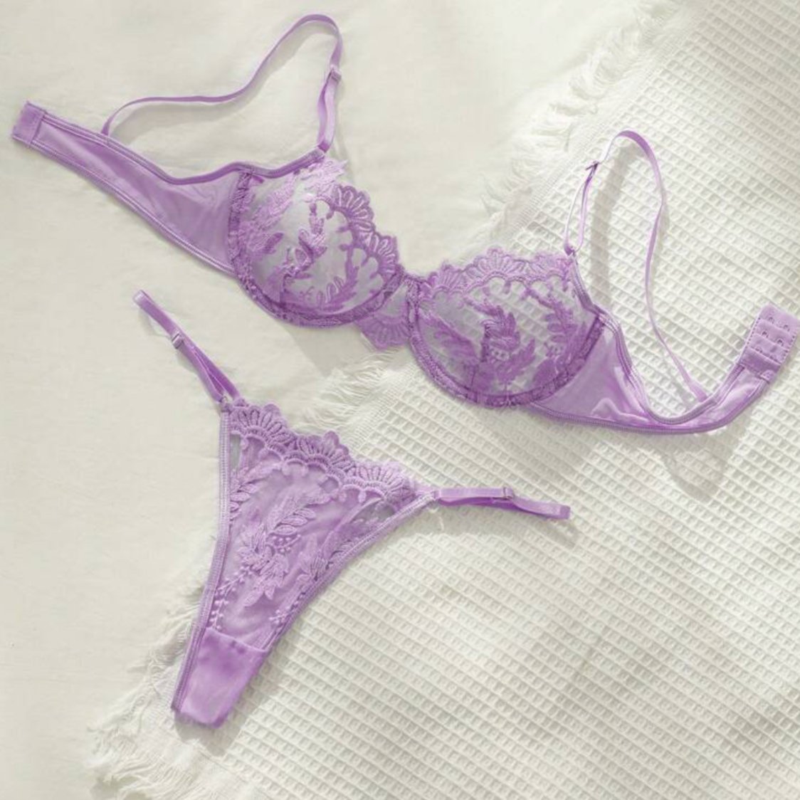 Purple Lingerie Set Floral - Self Care Shop