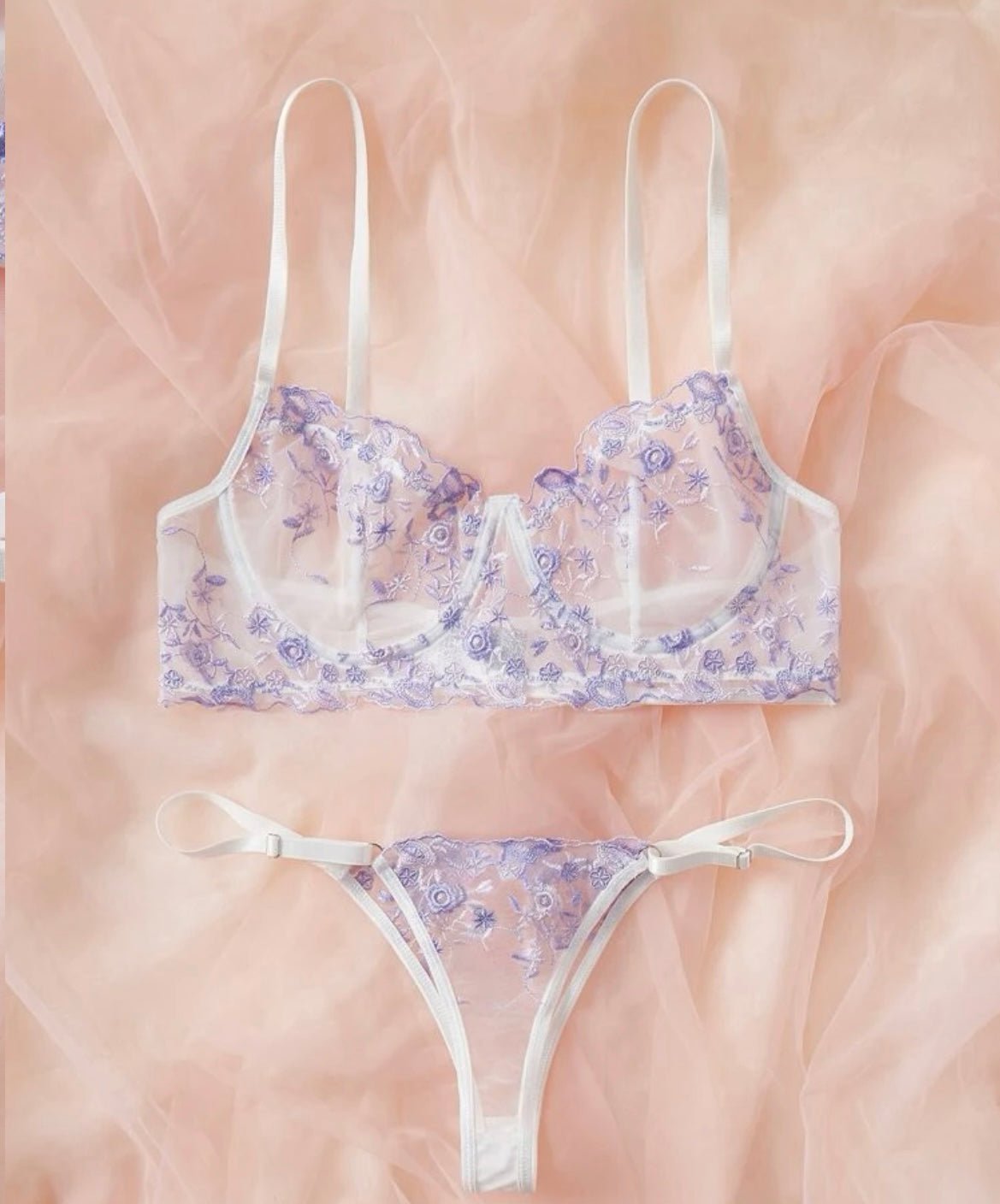 Purple Lingerie Set Mesh - Self Care Shop
