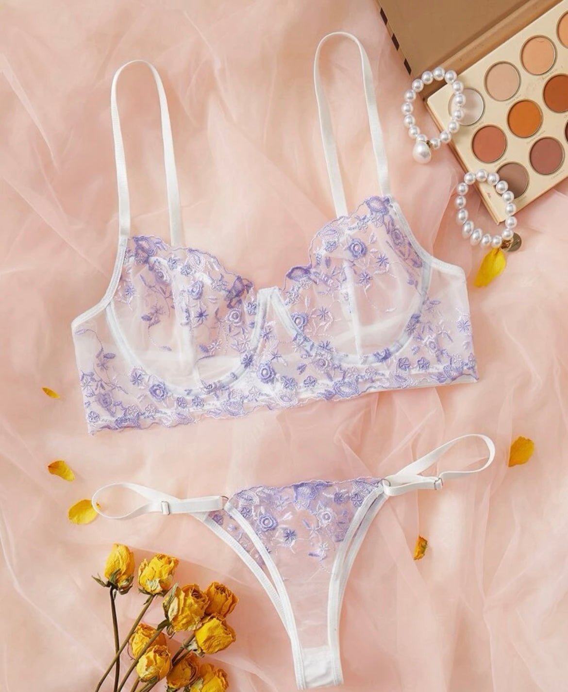 Purple Lingerie Set Mesh - Self Care Shop