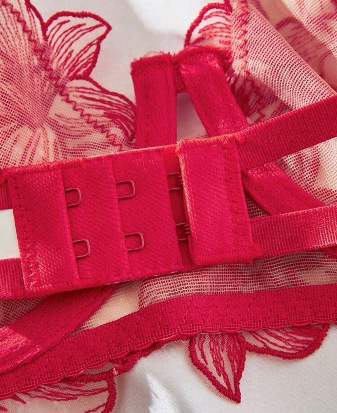 Red Lingerie Set Embroidered - Self Care Shop