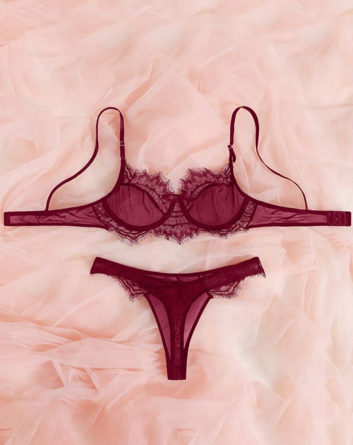 red lingerie silk