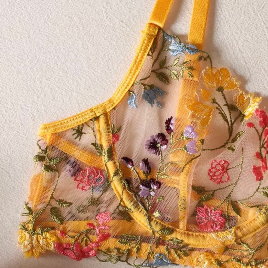 yellow lingerie set