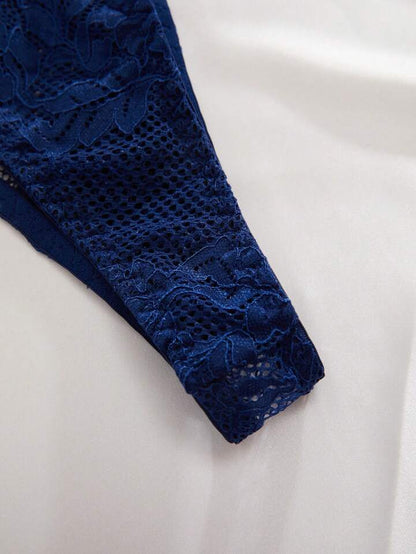 blue sexy underwear lace