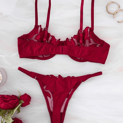 classy red lingerie set