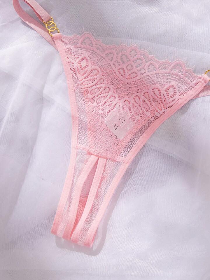 sexy underwear pink crotchless thong