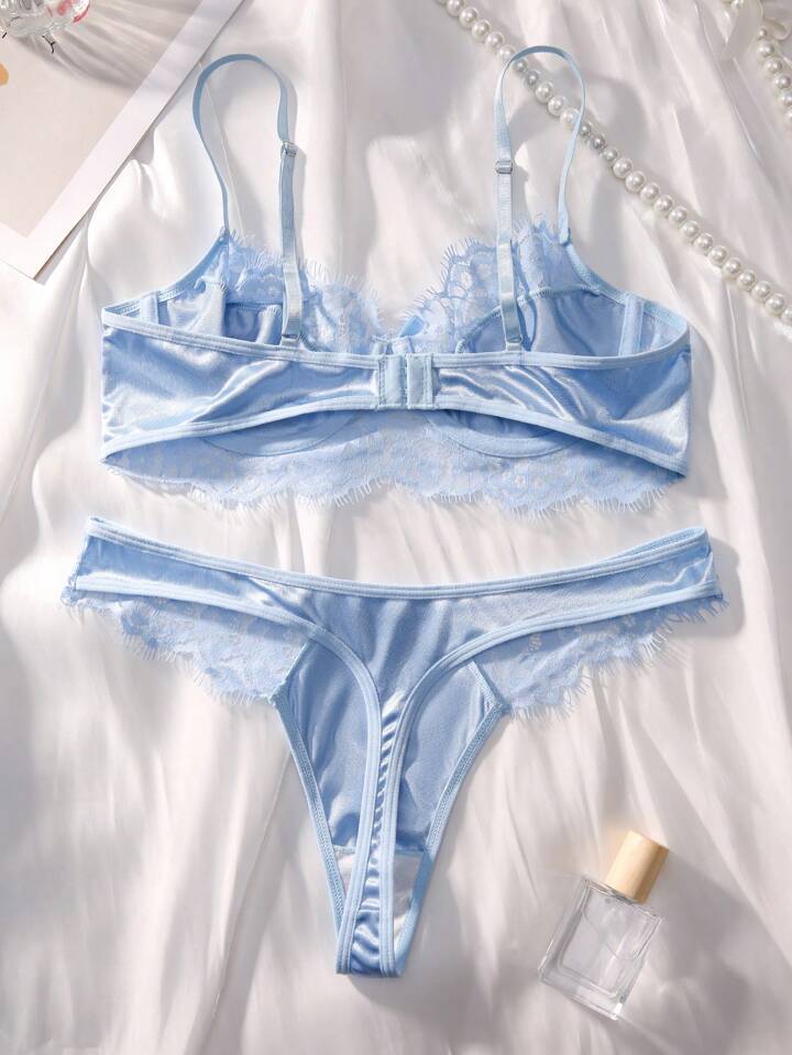 blue lingerie set back