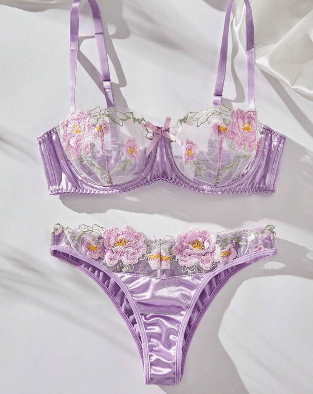 soft purple lingerie silk