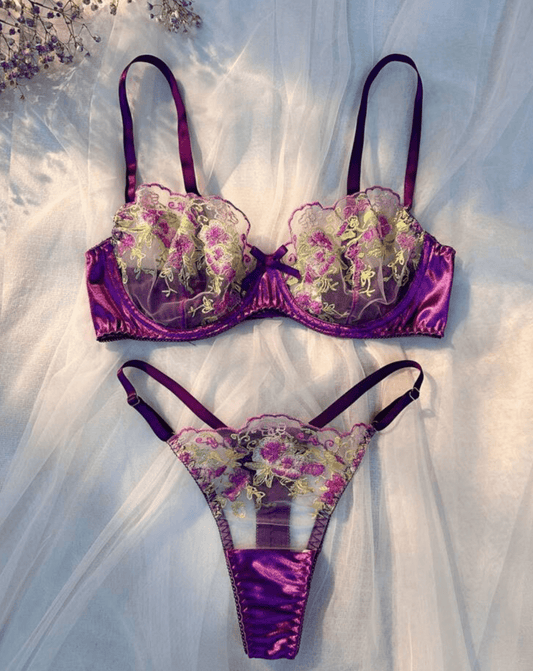 Violet purple lingerie set