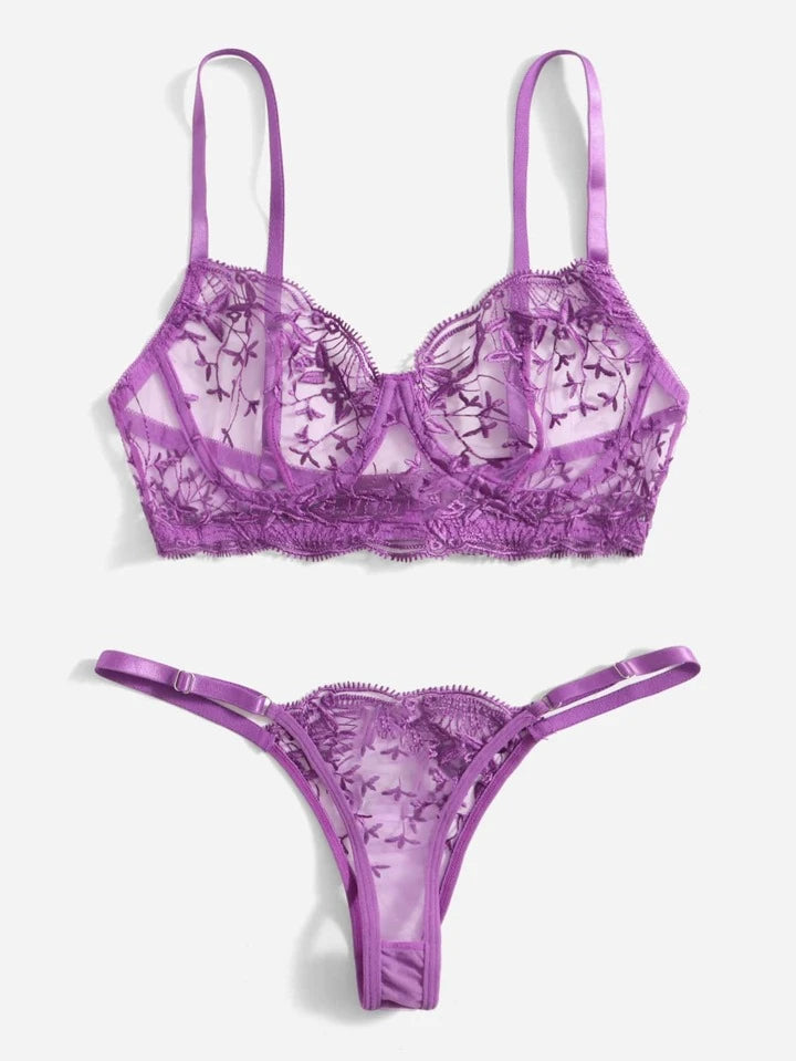purple lingerie set sexy