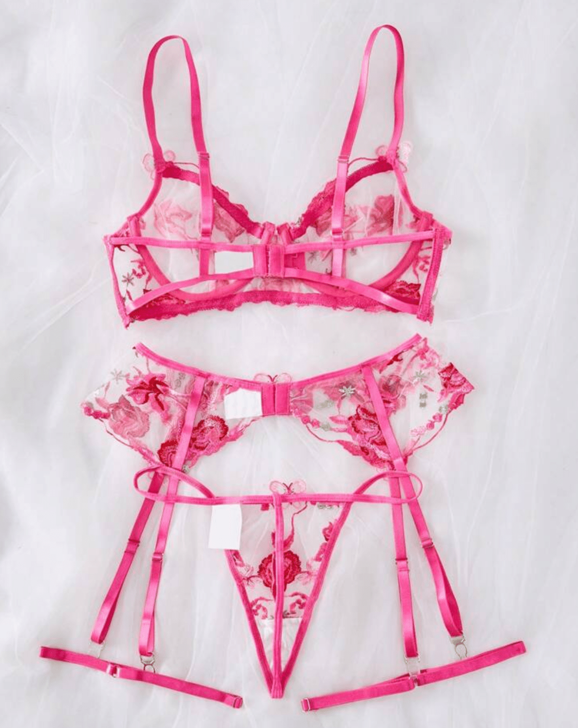 hot pink lingerie see through