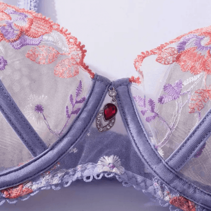 light purple sheer lingerie bra
