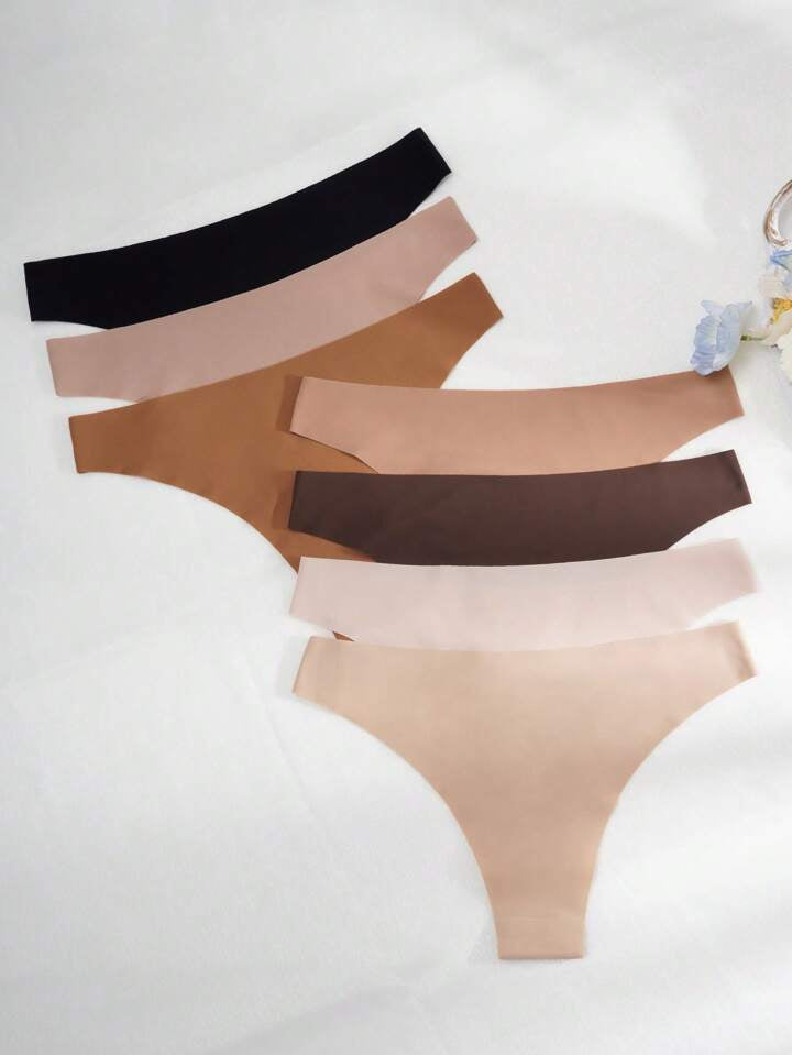 7 pack seamless underwear thongs brown