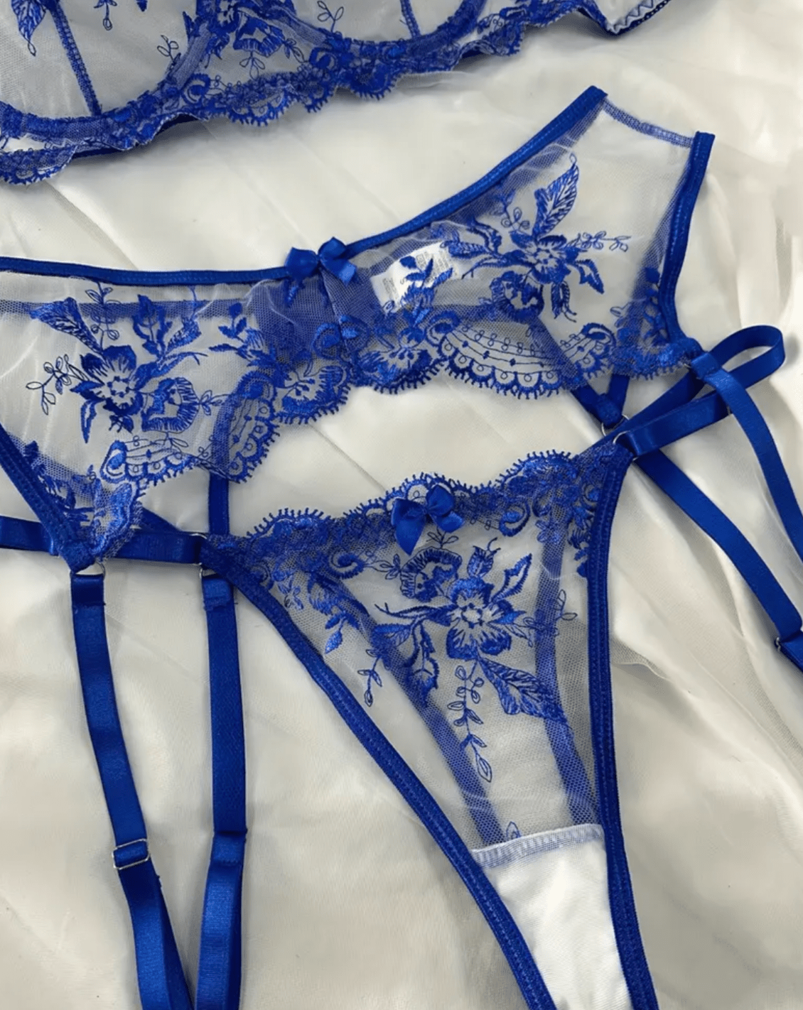 blue lace garter 