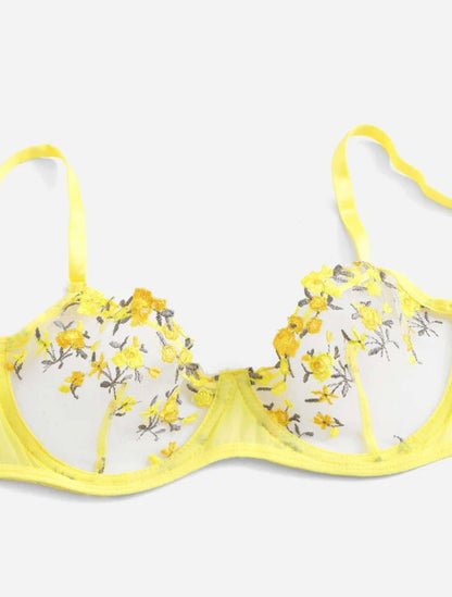 Yellow floral bra
