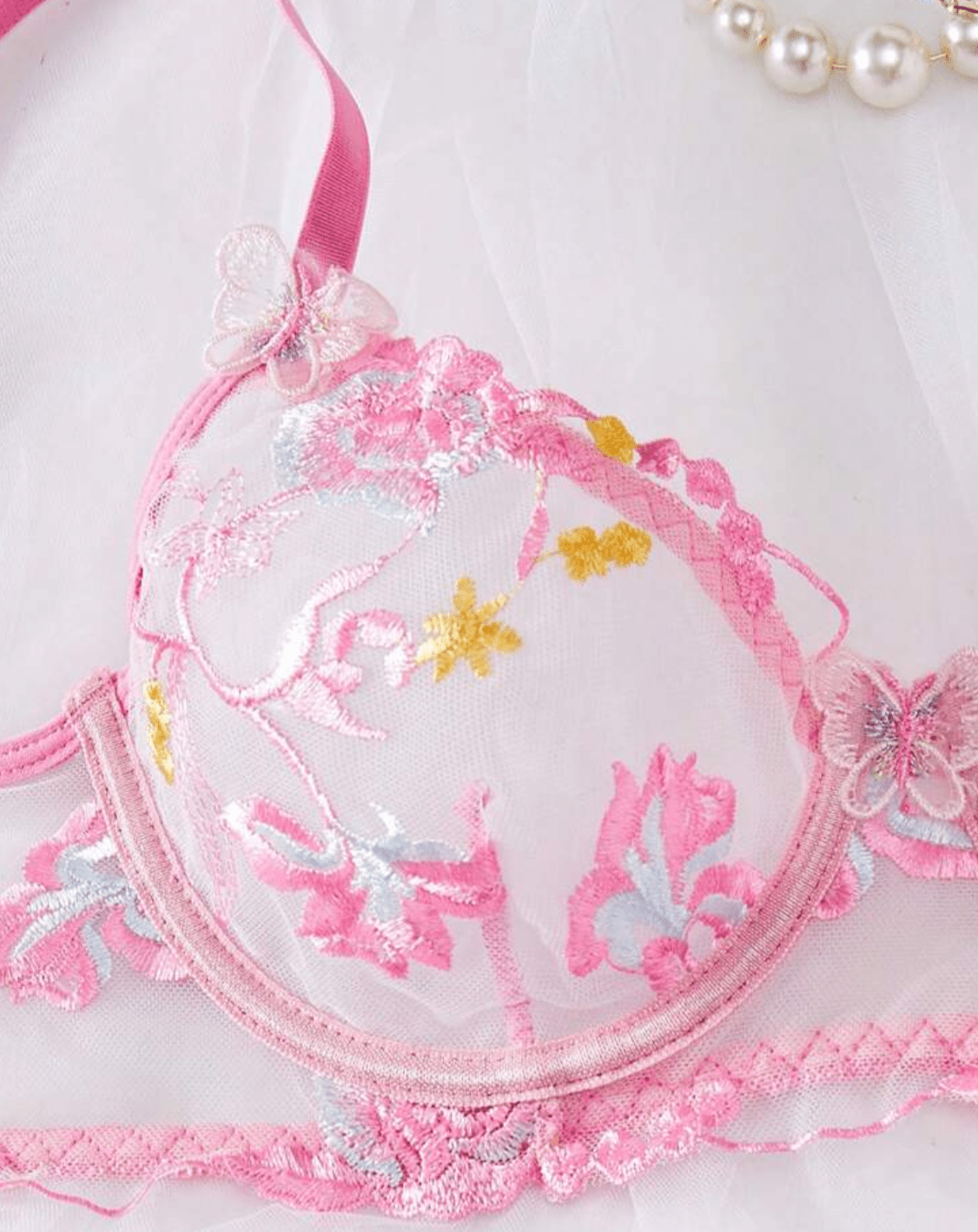 soft pink lingerie bra