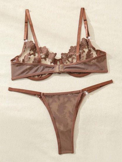 brown lingerie sheer