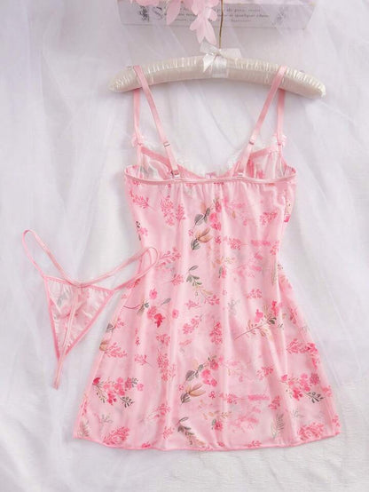 pink lingerie dress for sleep