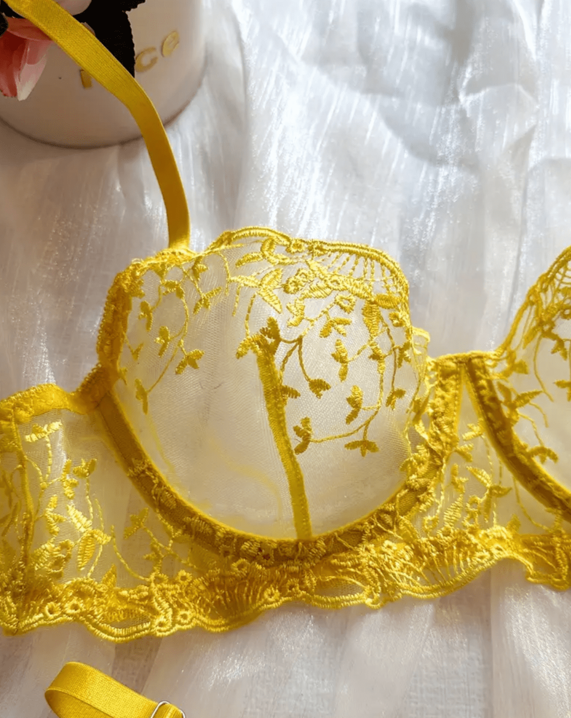 yellow brassiere lingerie 