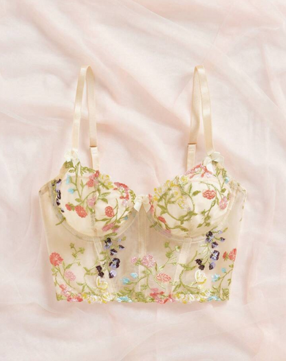 floral embroidered bralette