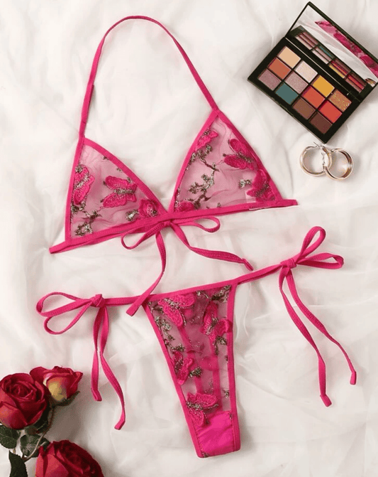 hot pink lingerie set