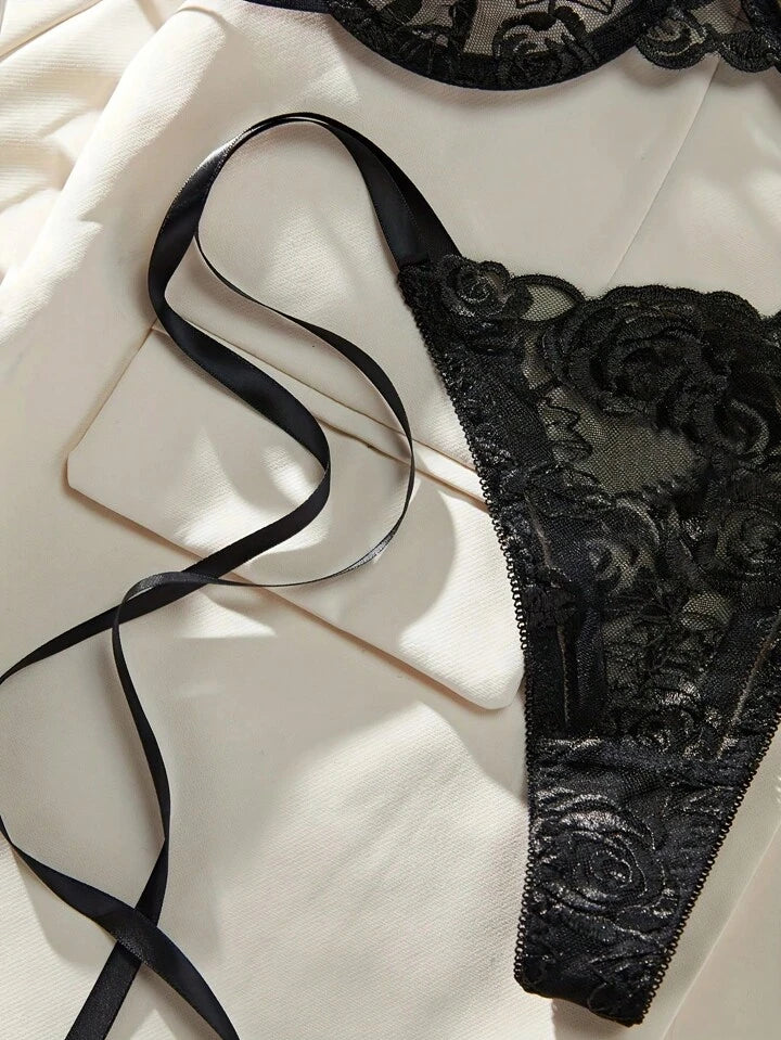 black lace sexy underwear 