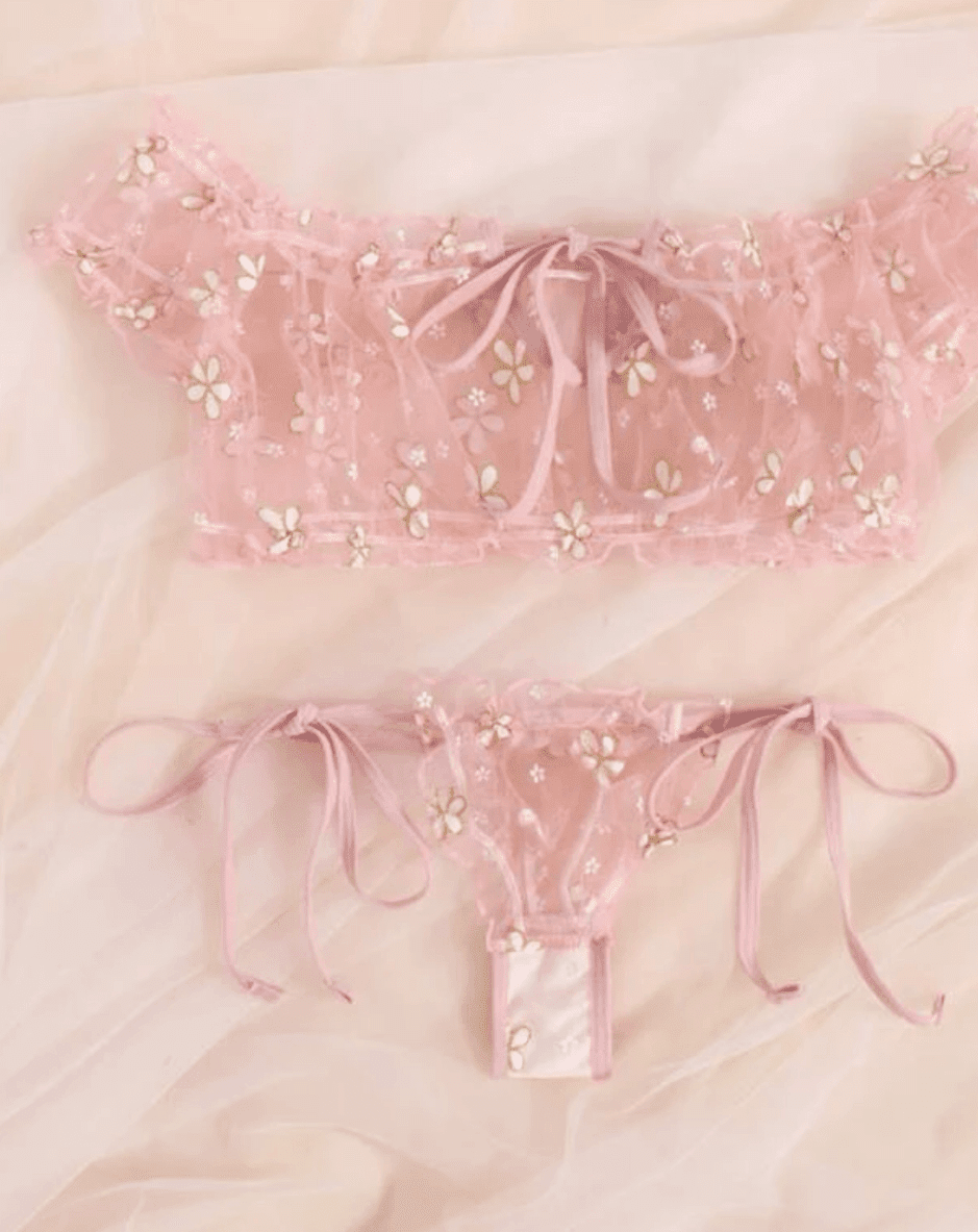 pink bralette lingerie