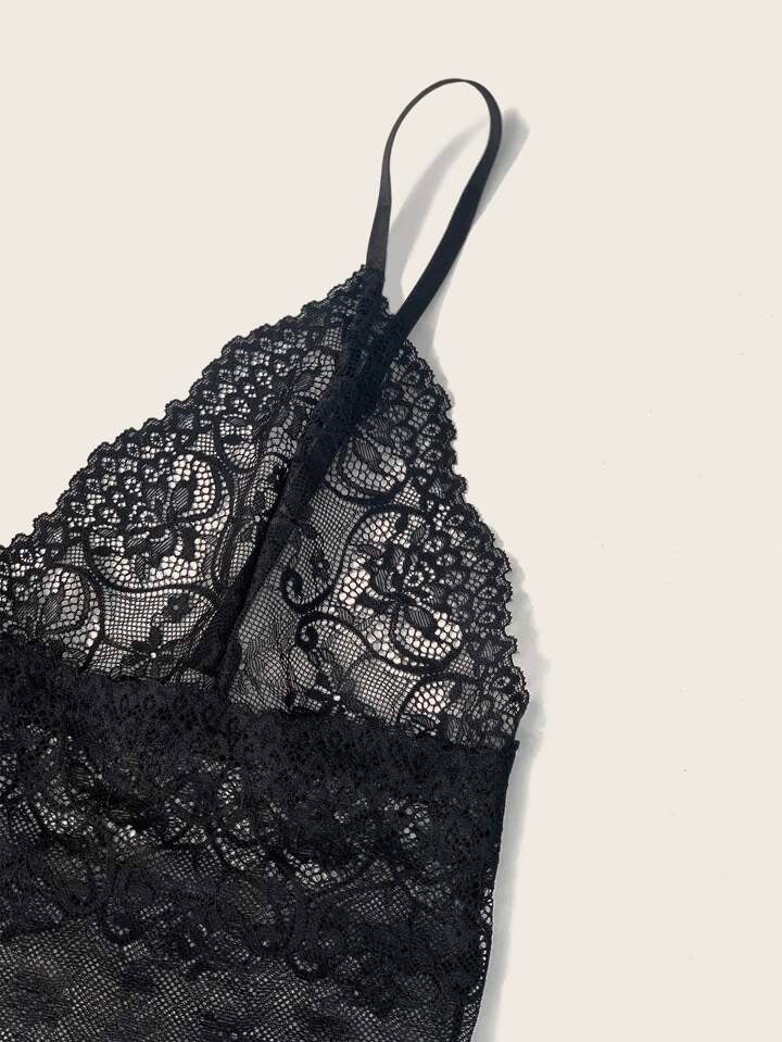 black lace sleepwear tanktop lingerie