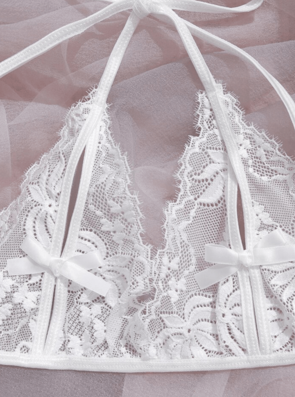 White Lingerie Set Mesh Lace – Self Care Shop