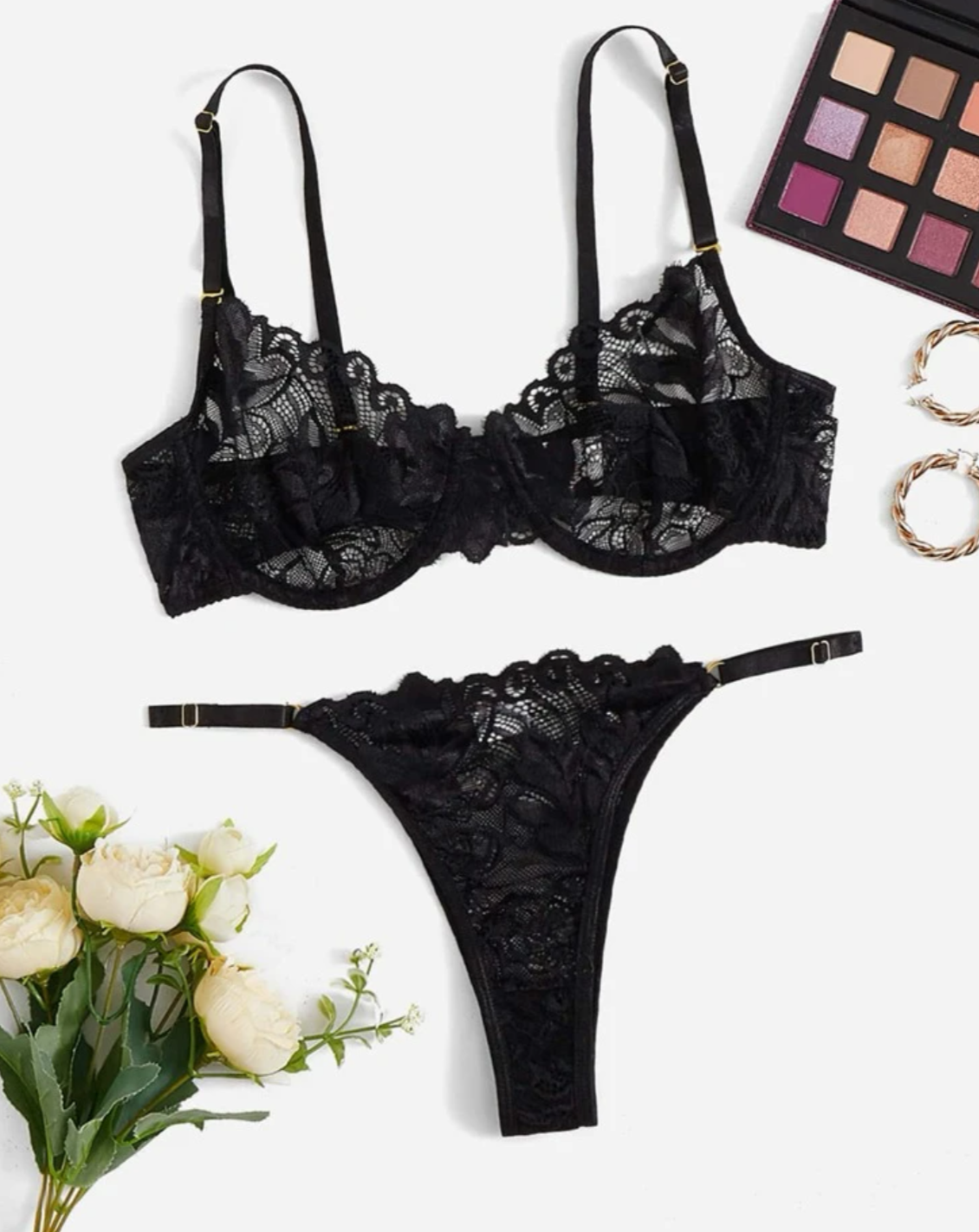 black lace lingerie