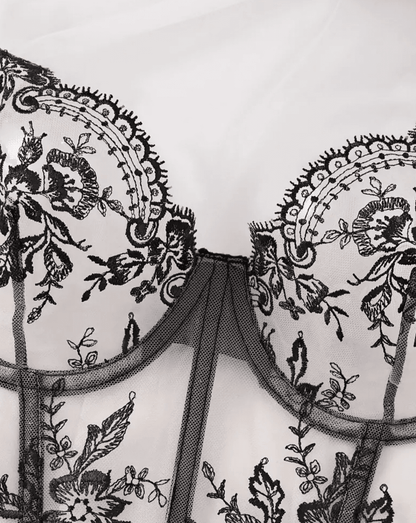 black corset lingerie lace
